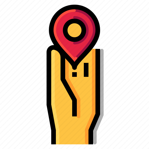 Location, mobile, share, pin, hand icon - Download on Iconfinder
