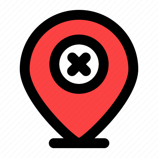 Location, navigation, map, graphic card, pin, cancel icon - Download on Iconfinder