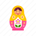 child, doll, floral, flower, matryoshka, nesting, russian