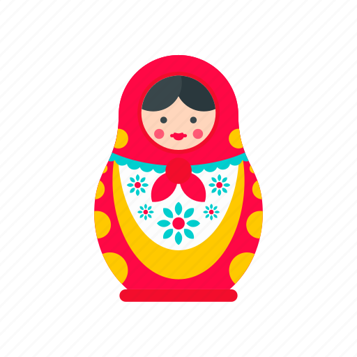 Babushka, doll, face, family, nesting, ornate, russian icon - Download on Iconfinder