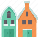 houses, dutch, residential, architecture, suburban