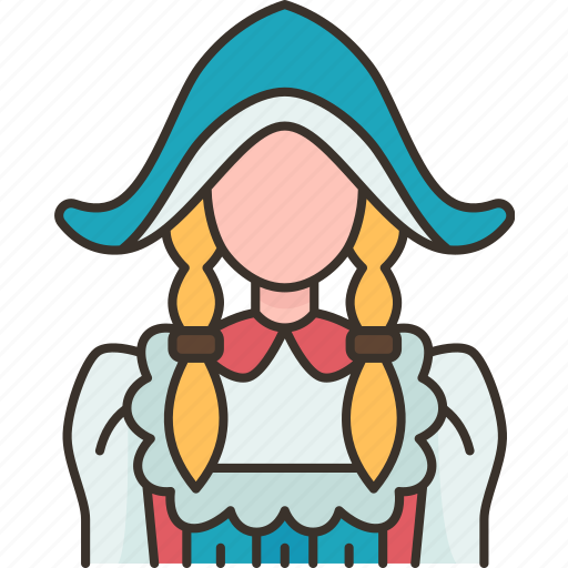 Dutch, woman, national, dress, costume icon - Download on Iconfinder