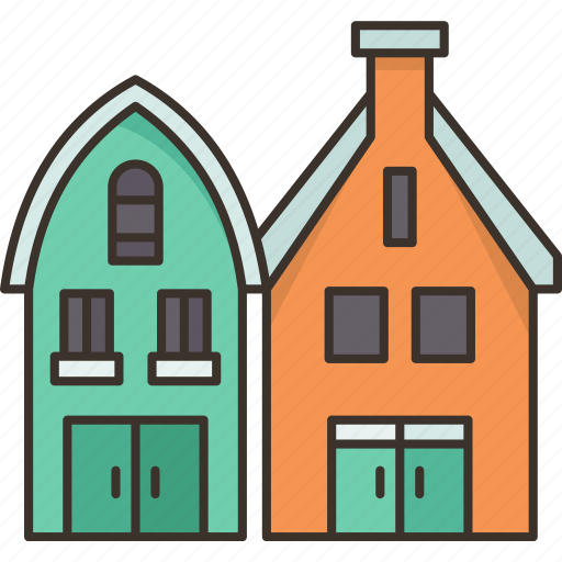 Houses, dutch, residential, architecture, suburban icon - Download on Iconfinder