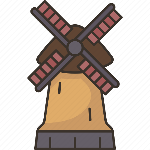 Windmills, holland, heritage, countryside, rural icon - Download on Iconfinder