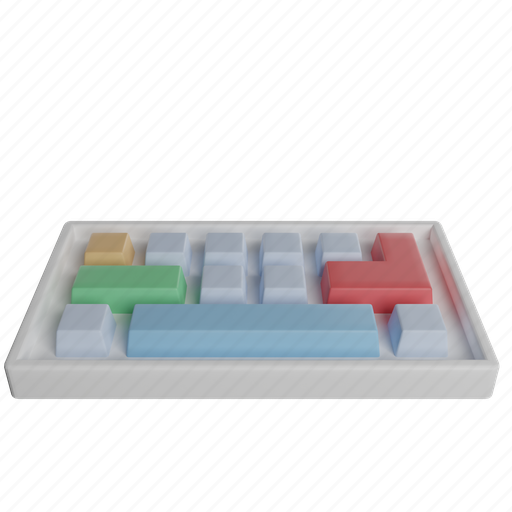 Keyboard, front, computer 3D illustration - Download on Iconfinder