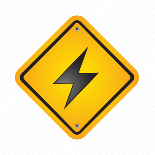 Lightning, sign, alert, danger, road, warning icon - Download on Iconfinder