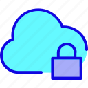 cloud, connection, internet, locked, network, server, storage