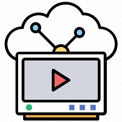 Cloud broadcasting, cloud computing technology, cloud streaming, cloud tv, ott platform icon - Download on Iconfinder