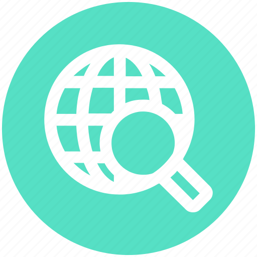 Communication, glass, globe, magnifier, magnifying, search, world icon - Download on Iconfinder