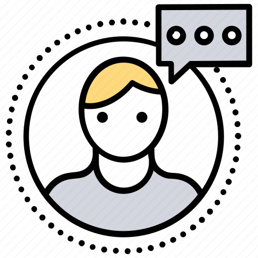 Discussion, male consultant, speech, talk, talking person icon - Download on Iconfinder