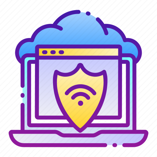 Cloud, security, data, laptop, safe, protection, shield icon - Download on Iconfinder