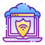 cloud, security, data, laptop, safe, protection, shield 