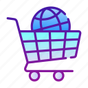 trolley, global, cart, e, commerce, shopping, ecommerce
