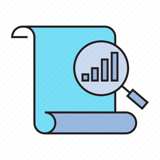 Analytics, chart, data analysis, doc, file scan, graph, magnifier icon - Download on Iconfinder