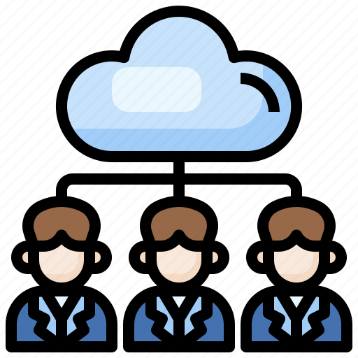 Stick, man, networking, cloud icon - Download on Iconfinder