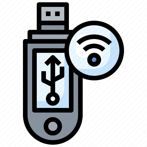 Usb, drive, data, storage, wifi, signal, flash icon - Download on Iconfinder