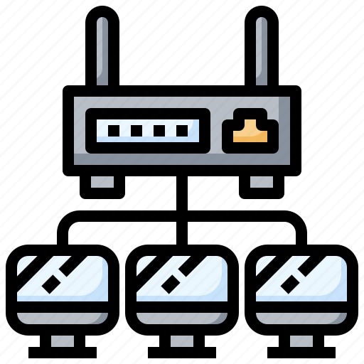 Wifi, router, computer, connectivity, network, monitor icon - Download on Iconfinder