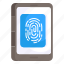 mobile fingerprint, thumbprint, mobile access, biometry, phone fingerprint 