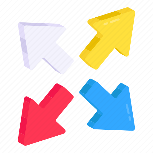 Roundabout, four direction arrows, navigation arrows, arrowheads, pointing arrows icon - Download on Iconfinder