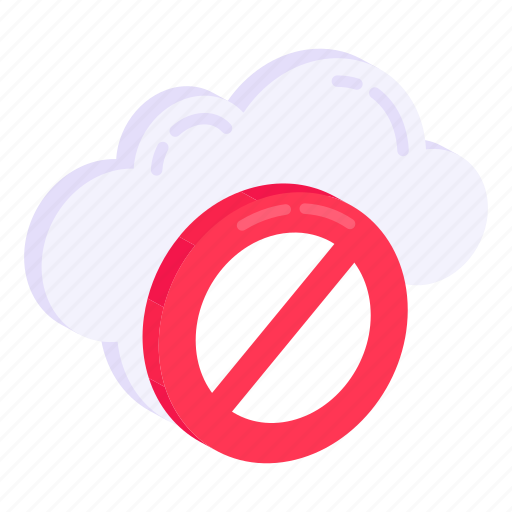 Cloud ban, cloud forbidden, cloud blocked, stop cloud, cloud access failed icon - Download on Iconfinder