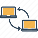 data transfer, network, laptop, connection