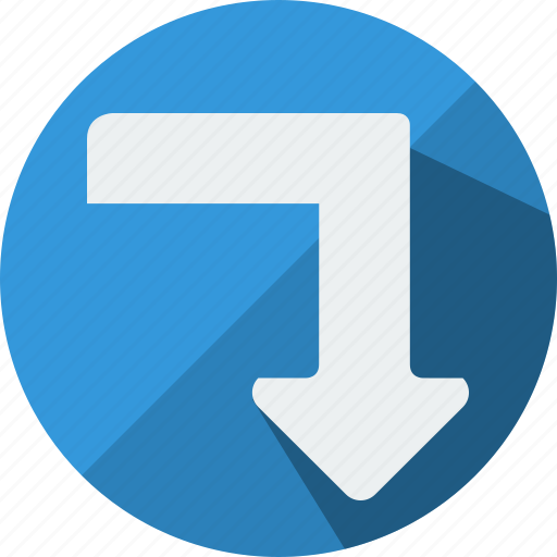 Arrow, bottom, down, turn, under, arrows, direction icon - Download on Iconfinder