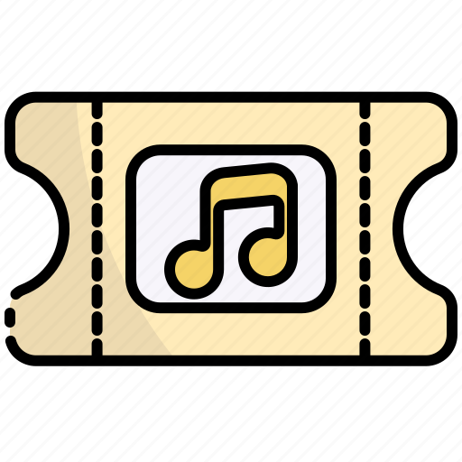 Ticket, pass, coupon, music concert, music festival icon - Download on Iconfinder