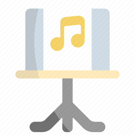 Music stand, orchestra, instrument, equipment, music note icon - Download on Iconfinder