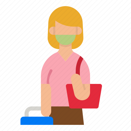 Woman, phone, protection, mask, covid icon - Download on Iconfinder