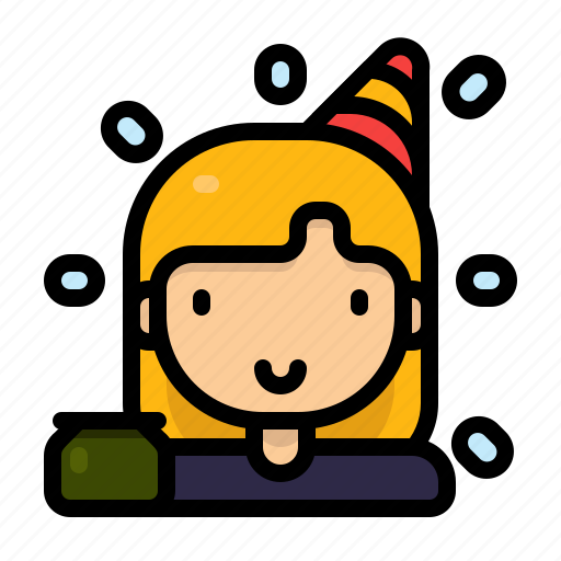 Character, woman, new year, avatar, celebration, event, user icon - Download on Iconfinder