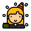character, woman, new year, avatar, celebration, event, user 