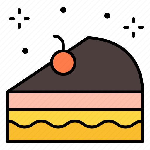 Pastry, piece, of, cake, dessert, cherry, bakery icon - Download on Iconfinder