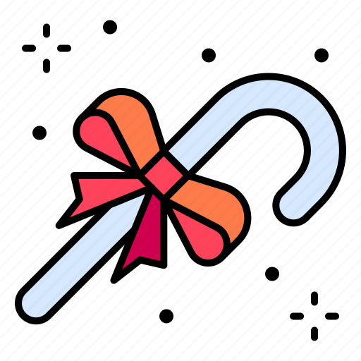 Candy, cane, dessert, sweet, ribbon icon - Download on Iconfinder