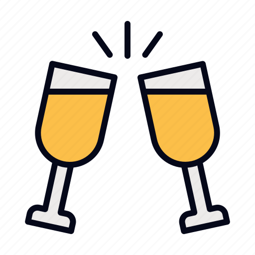 Cheers, celebration, drinks, birthday, party, drink, champagne icon - Download on Iconfinder