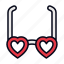 glasses, heart, love, romance, eyeglasses, summertime, party, celebration, birthday 