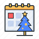 calendar, holiday, date, christmas tree