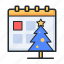 calendar, holiday, date, christmas tree 