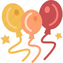 balloons, metallic, helium, party, decoration