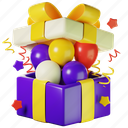 new year, party, gift box, ballon 