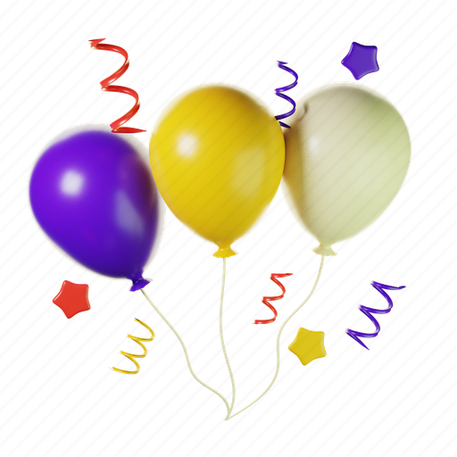 Balloon, new year, celebration, holidays 3D illustration - Download on Iconfinder