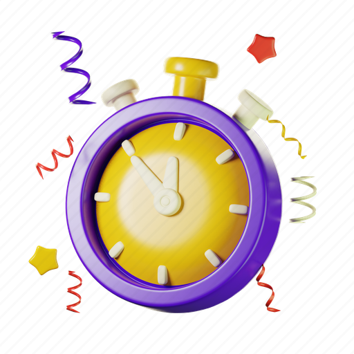Time, clock, stopwatch, new year 3D illustration - Download on Iconfinder