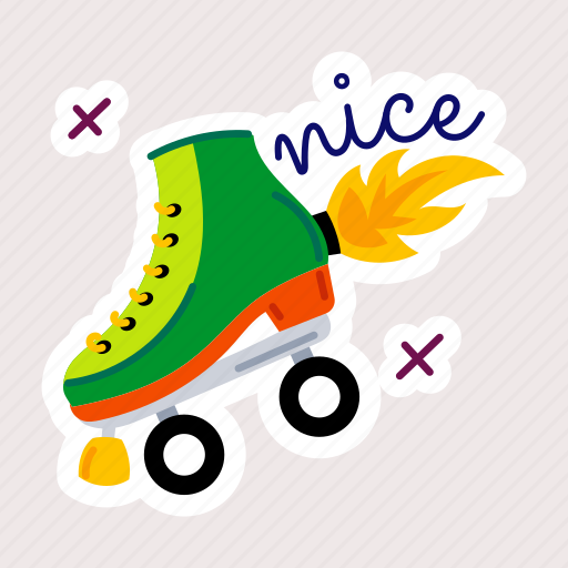 Roller skating, skating shoe, skating boot, skating footwear, nice word icon - Download on Iconfinder