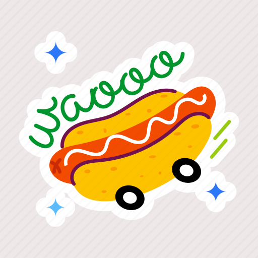 Hot dog, sausage bun, junk food, fast food, typography letters icon - Download on Iconfinder