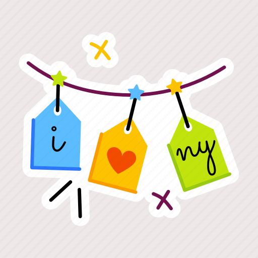 Love ny, bunting, hanging garland, ny garland, event decor icon - Download on Iconfinder
