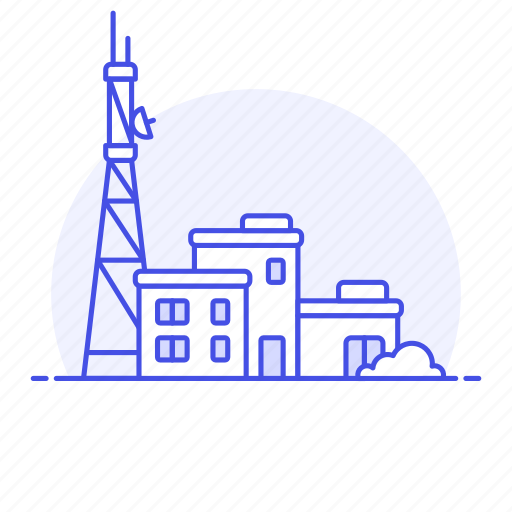 Antenna, broadcasting, building, mast, news, radio, station icon - Download on Iconfinder