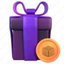 gift, coin, box, nft, package, present, birthday, party, crypto 