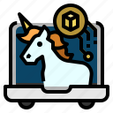 unicorn, cryptocurrency, business, finance, token, rocket, graph