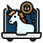 unicorn, cryptocurrency, business, finance, token, rocket, graph 