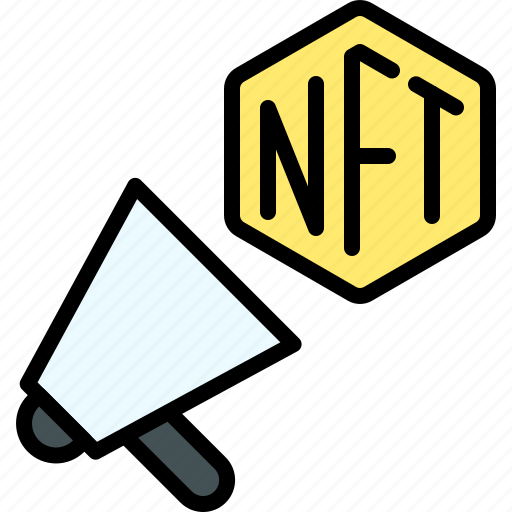 Nft, cryptocurrency, blockchain, promote, marketing icon - Download on Iconfinder