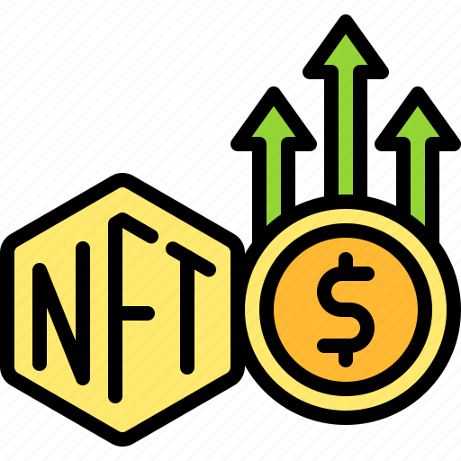 Nft, cryptocurrency, blockchain, increasing price, increase icon - Download on Iconfinder